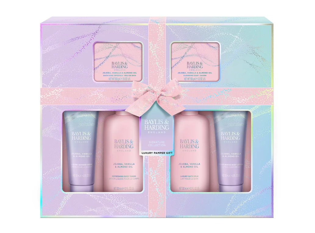 Baylis & Harding Jojoba, Vanilla & Almond Oil – luxusní dárková sada tělové péče 6 ks